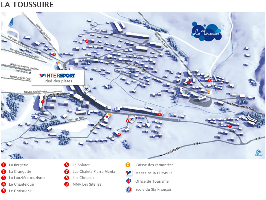 Plan d'accès Intersport La Toussuire